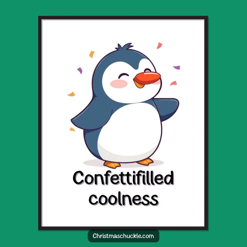Funny Penguin Red Nose Poster: Hilarious Winter Wall Art for Festive Cheer!