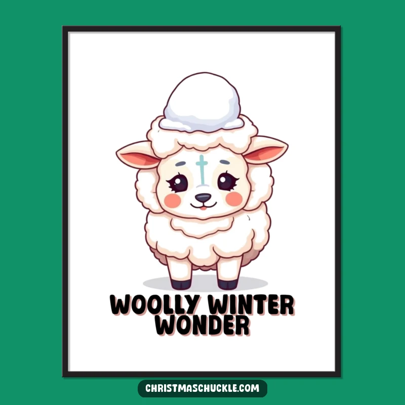 Funny Sheep Clown Poster: Charming Winter Wall Art for Laughs