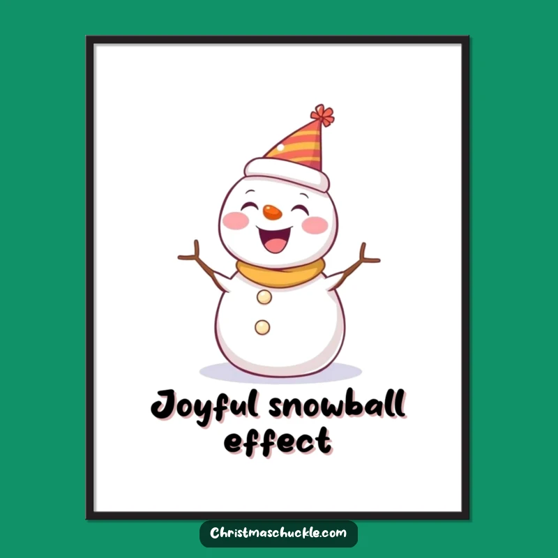 Funny Snowman Party Hat Poster: Hilarious Winter Wall Art for Festive Cheer!