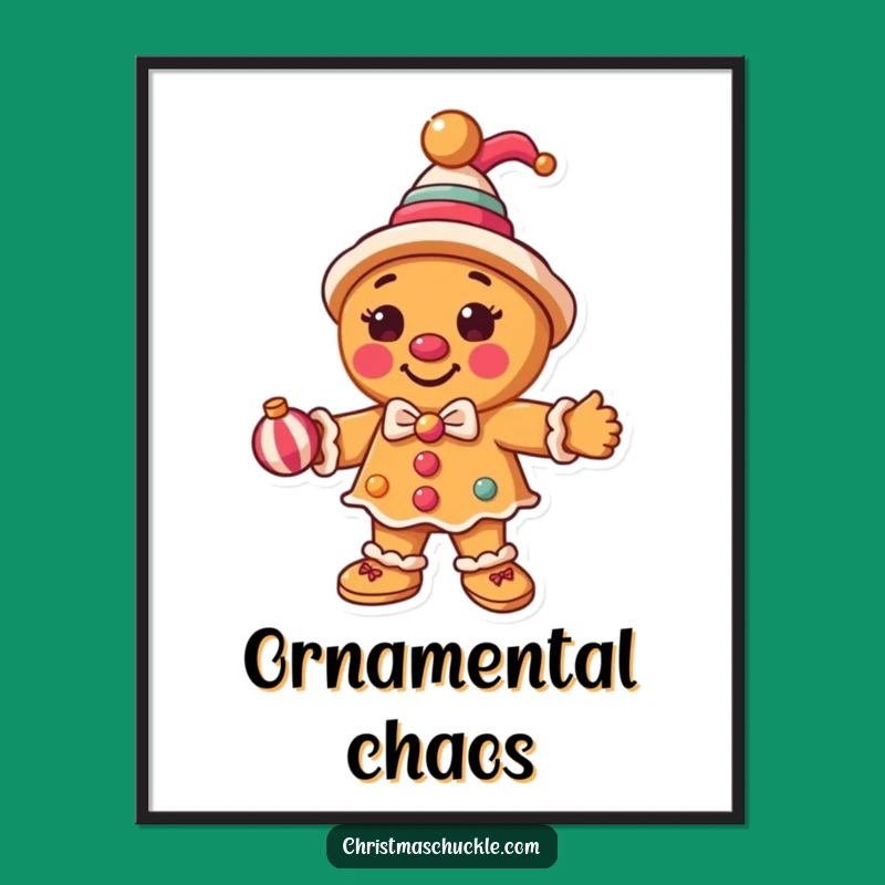 Funny Clown Gingerbread Poster: Holiday Wall Art with a Circus Twist