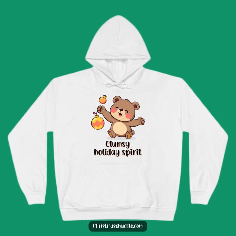 Funny Bear Juggling Hoodie: Cozy Clumsy Ornaments - Warm Holiday Gift