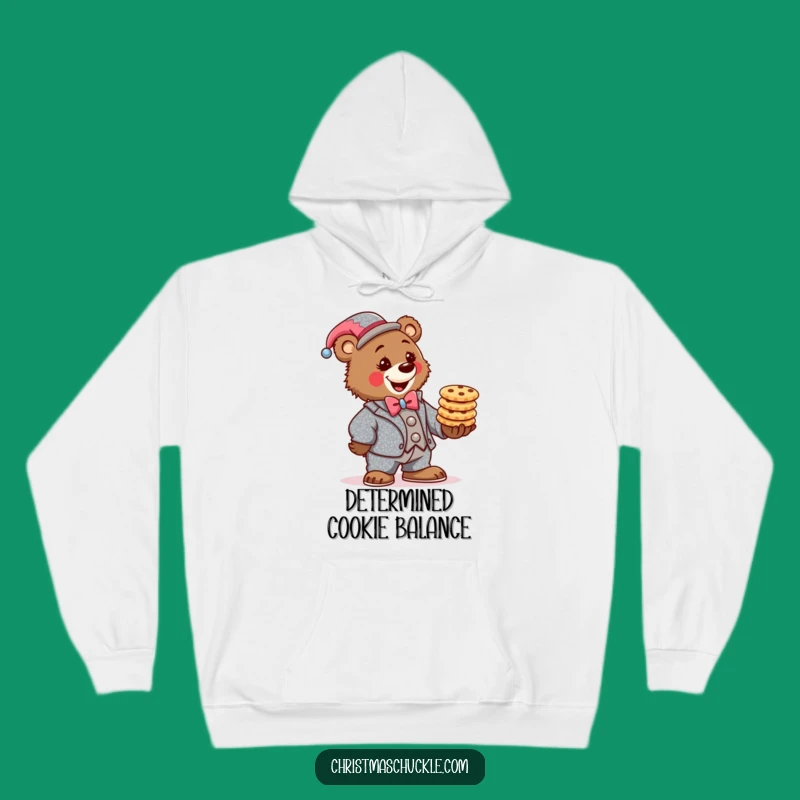 Cozy Funny Bear Clown Hoodie: Determined Cookie Comfort Gift!