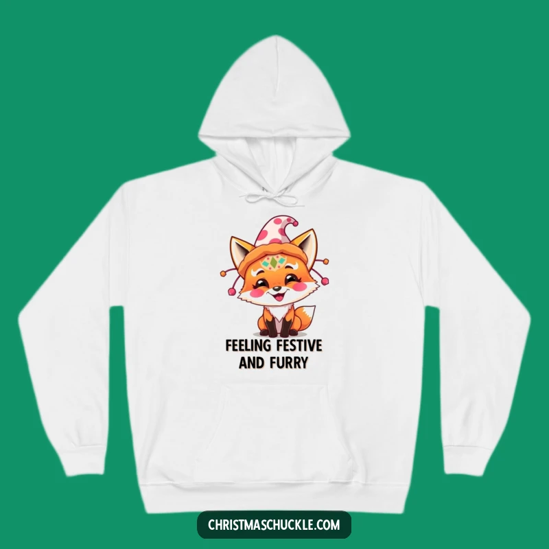Funny Fox Clown Festive Hat Hoodie - Cozy Comical Animal Apparel Gift
