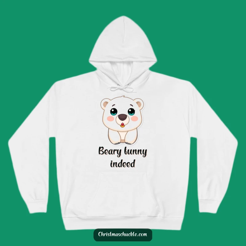 Funny Polar Bear Clown Nose Hoodie: Cozy Up in Comical Surprise