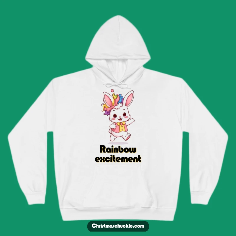 Funny Kawaii Bunny Hoodie: Cozy Rainbow Clown Comfort for Bundle of Joy