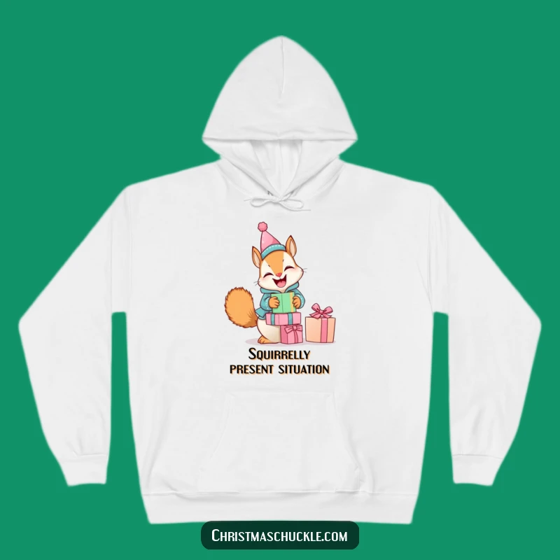 Funny Squirrel Clown Hoodie: Cozy Giggling Present Balancer - Warm Gift