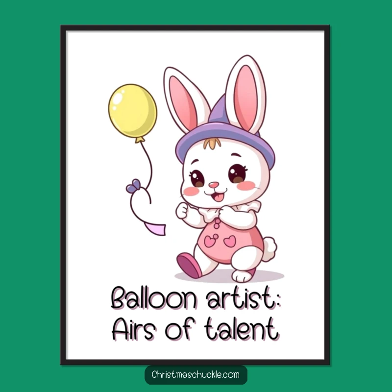 Funny Free Printable Bunny Clown Wall Art: Humorous Downloadable Decor for Any Room