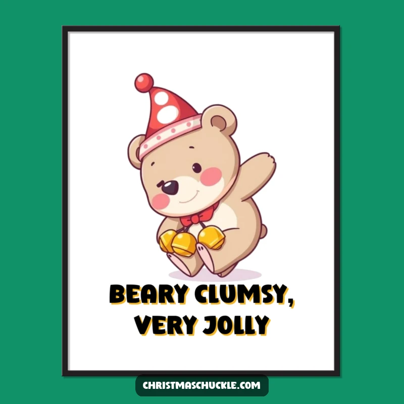 Funny Free Printable Wall Art: Tripping Clown Bear, Hilarious Downloadable Art