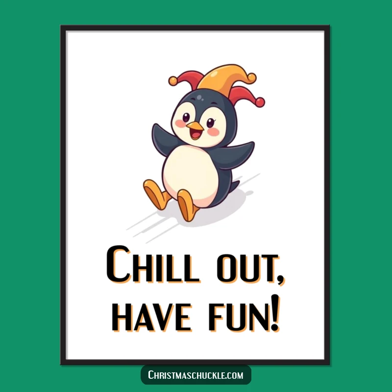 Funny Free Printable Wall Art Penguin Clown Quirky Downloadable Decor