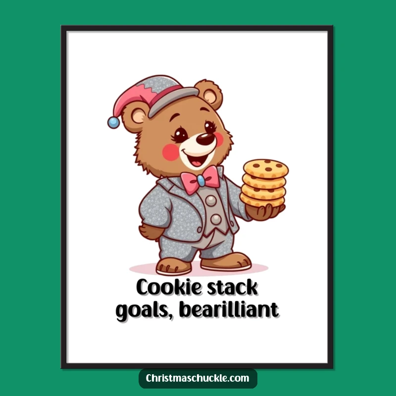 Funny Free Printable Wall Art: Bear Clown Balance - Whimsical Downloadable Decor