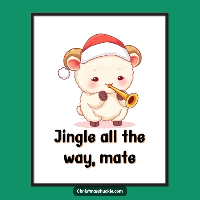 Free Printable Wall Art: Funny Sheep Trumpeter - Festive Downloadable Decor