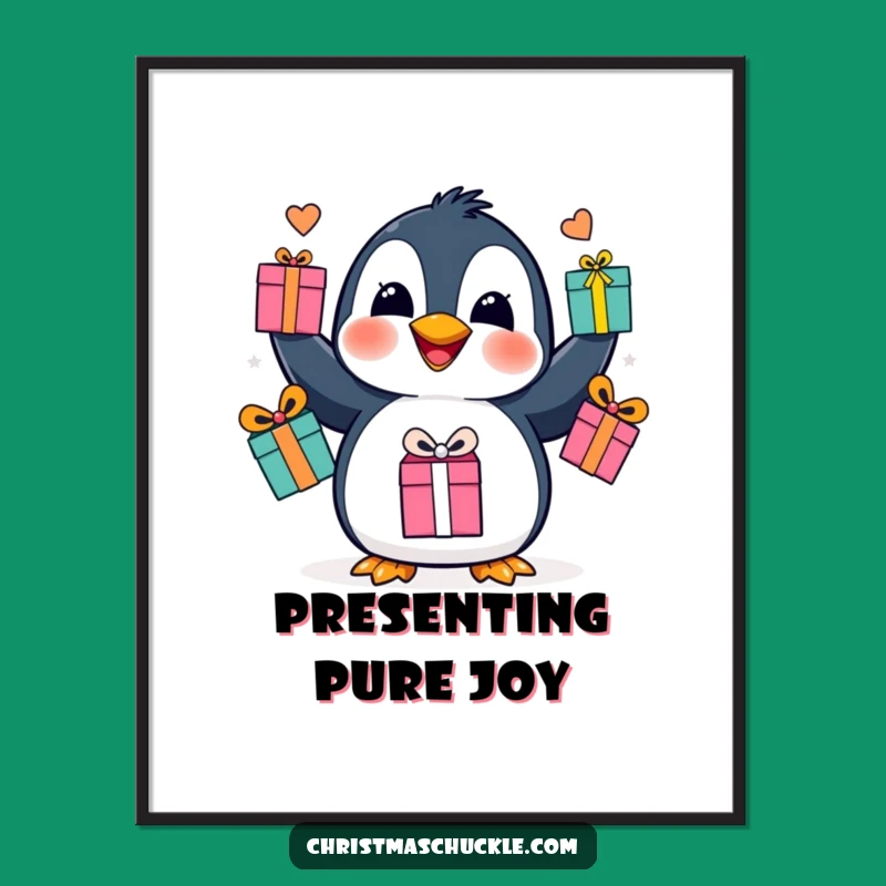 Free Printable Wall Art: Juggling Penguin, Whimsical Downloadable Decor for Any Room