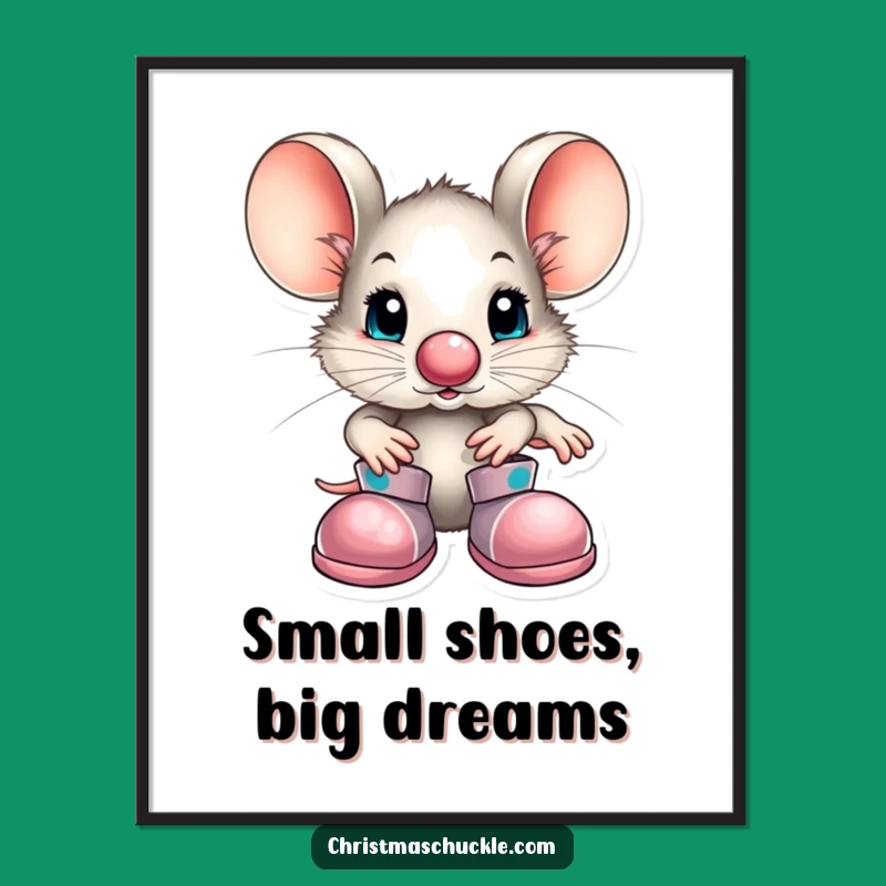 Funny Free Printable Wall Art: Clown Mouse Big Shoes Decor Downloadable Art