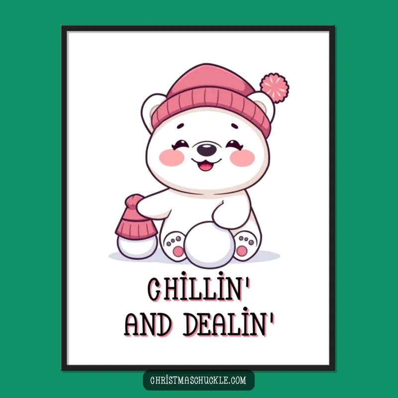 Funny Free Printable Wall Art: Polar Bear Balancing Comedy - Hilarious Downloadable Decor