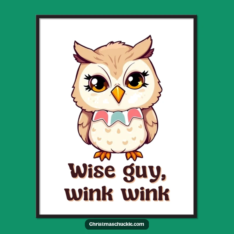 Funny Free Printable Wall Art: Winking Owl Clown, Whimsical Downloadable Decor