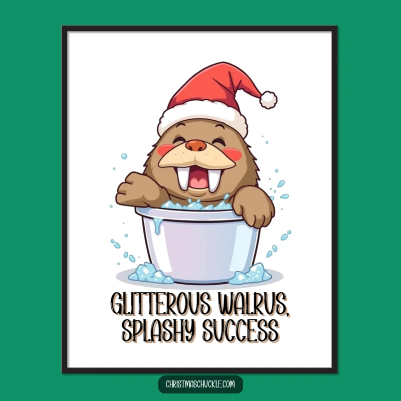 Funny Free Printable Wall Art: Walrus Clown Splash - Festive Downloadable Decor