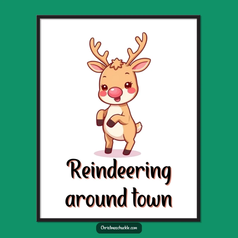 Reindeer Cartwheel Wall Art: Free Printable Festive Decor Downloadable Art