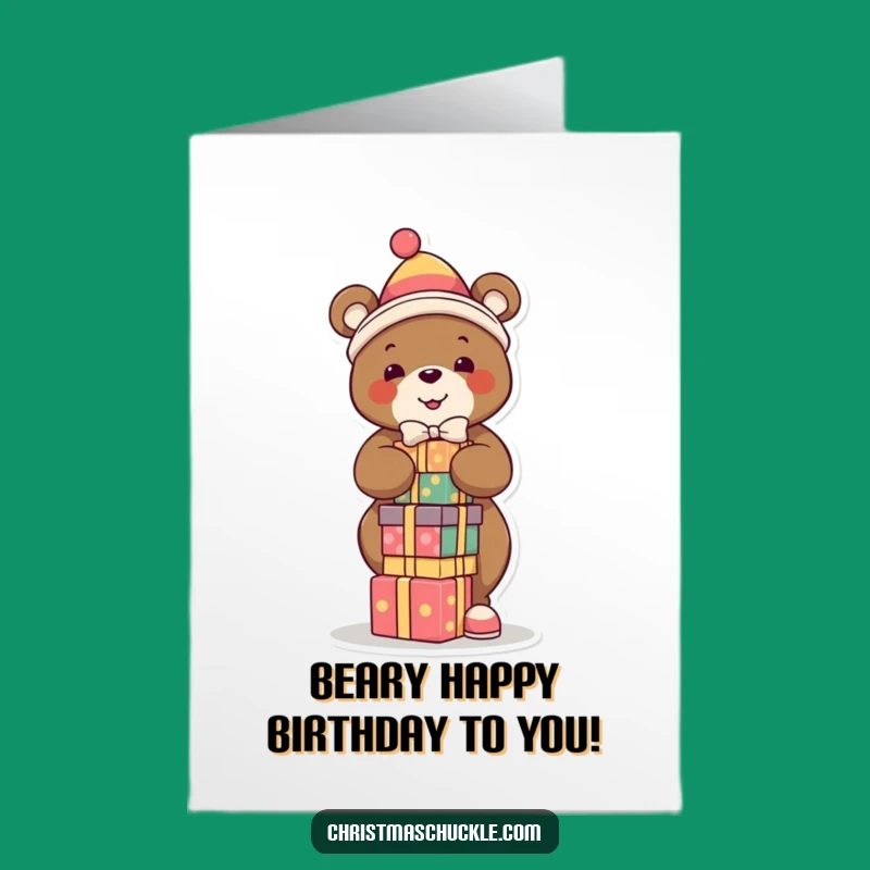 Free Printable Bear Clown Birthday Card - Funny Downloadable Gift for the Jolly