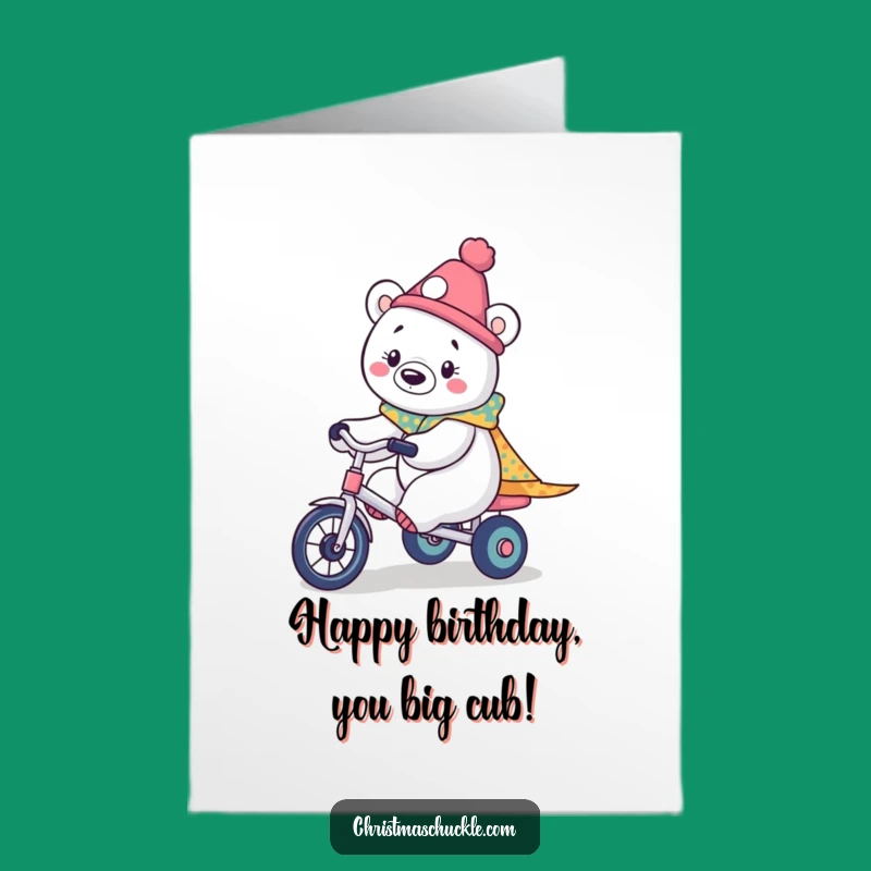 Free Printable Kawaii Polar Bear Clown Birthday Card - Downloadable Cute Surprise!