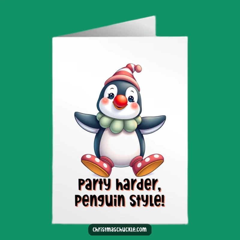 Free Printable Penguin Clown Birthday Card: Funny Downloadable Gift for Him or Her!