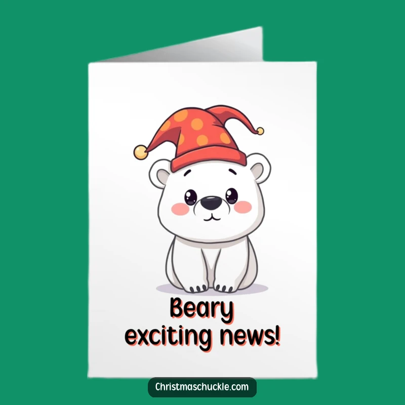 Free Printable Congrats Card: Jester Polar Bear Celebration Downloadable Gift