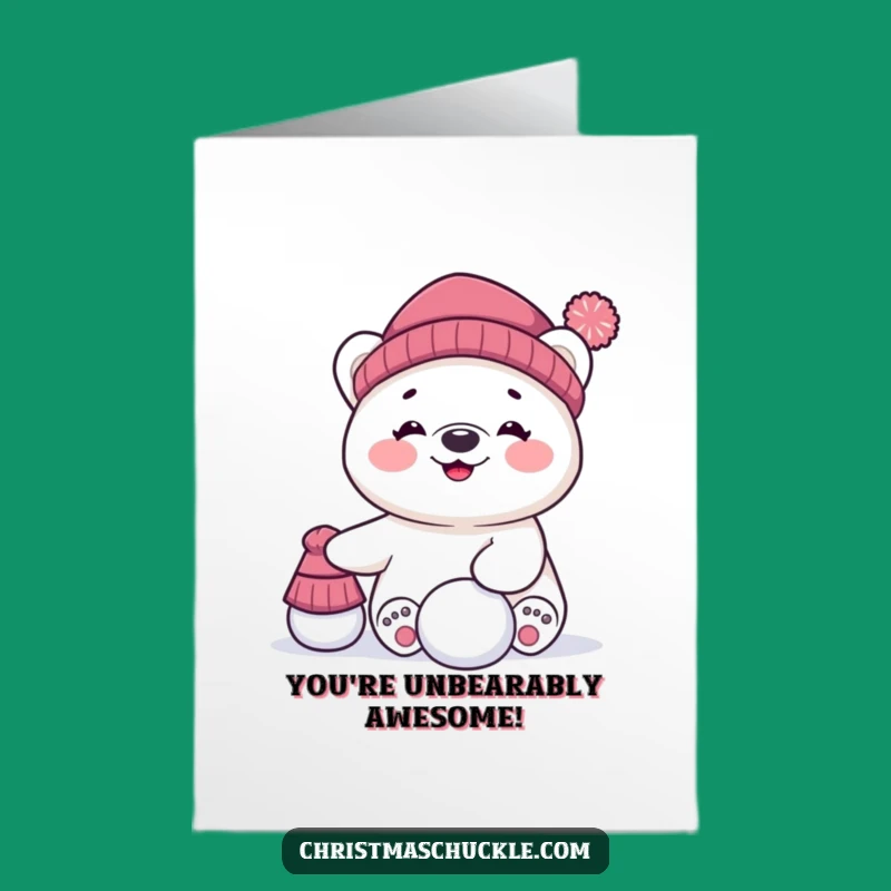 Free Printable Congrats Card: Polar Bear Balancing Act Success - Funny Downloadable Gift