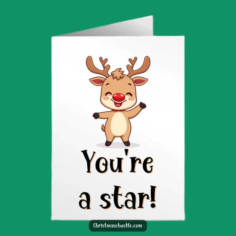 Free Printable Congrats Card: Reindeer's Victory Dance - Funny Downloadable Gift