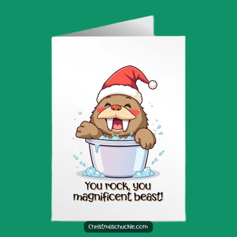 Free Printable Congrats Card: Walrus Clown Celebration - Glittery Downloadable Joy