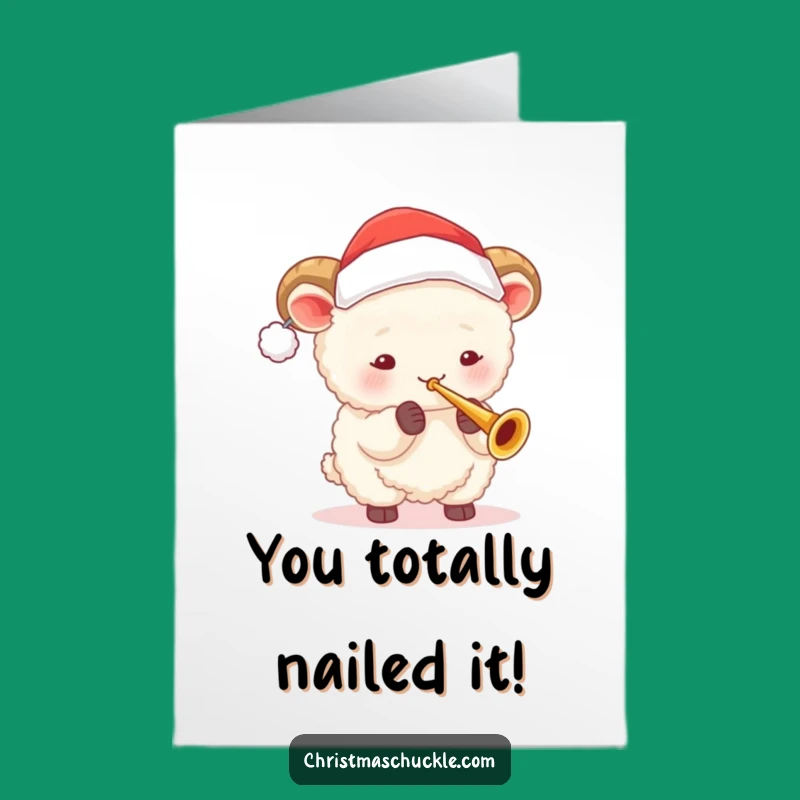 Free Printable Congrats Card: Sheep Trumpeter - Funny Downloadable Celebration