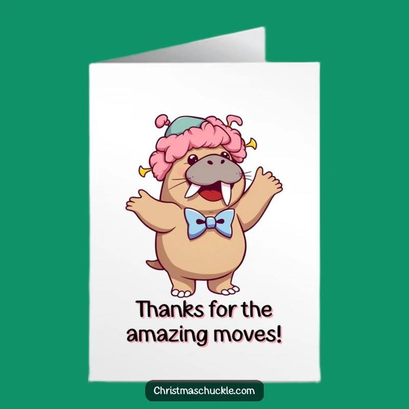 Free Printable Funny Walrus Clown Thank You Card - Downloadable Grateful Grooves!