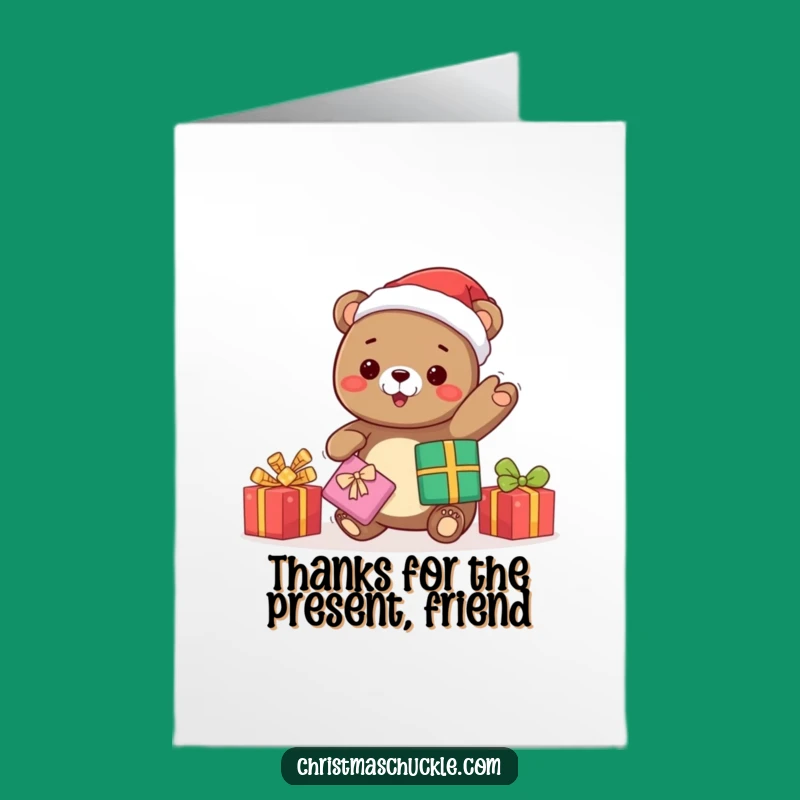 Free Printable Thank You Card: Kawaii Bear Juggling Gifts Festive Thanks