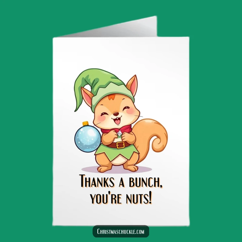Free Printable Thank You Card: Whimsical Elf Squirrel Gratitude Downloadable