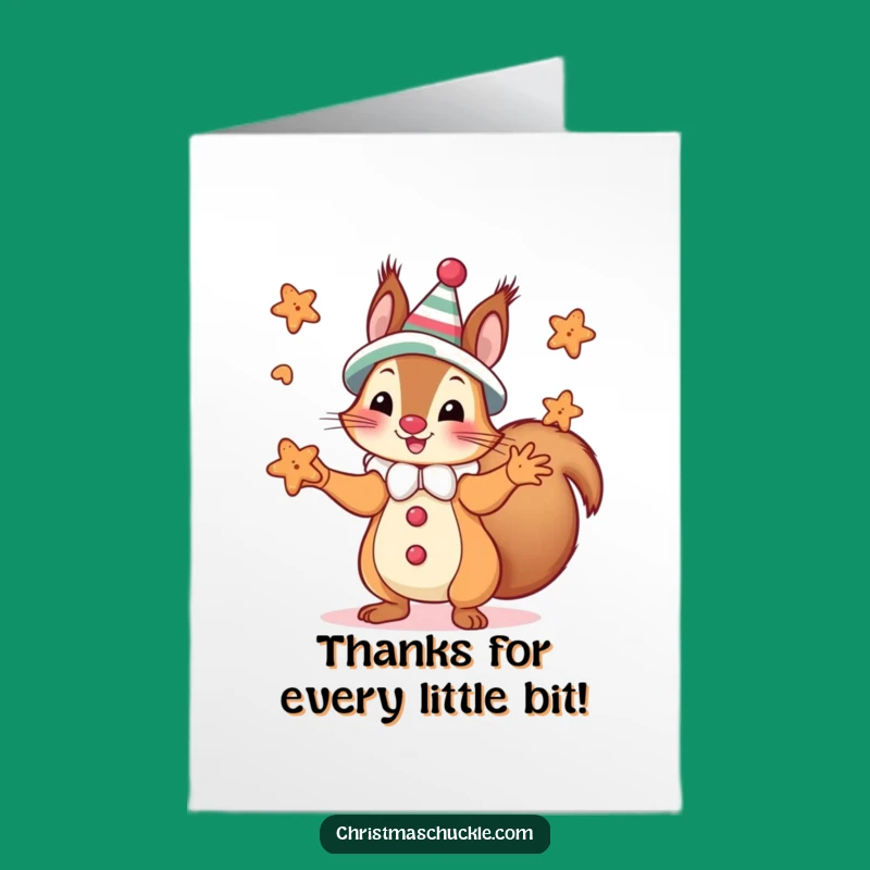 Free Printable Thank You Card: Squirrel Clown's Cookie Thanks Download