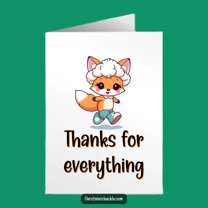 Free Printable Thank You Card: Fox Clown's Happy Hop - Funny Downloadable Gift