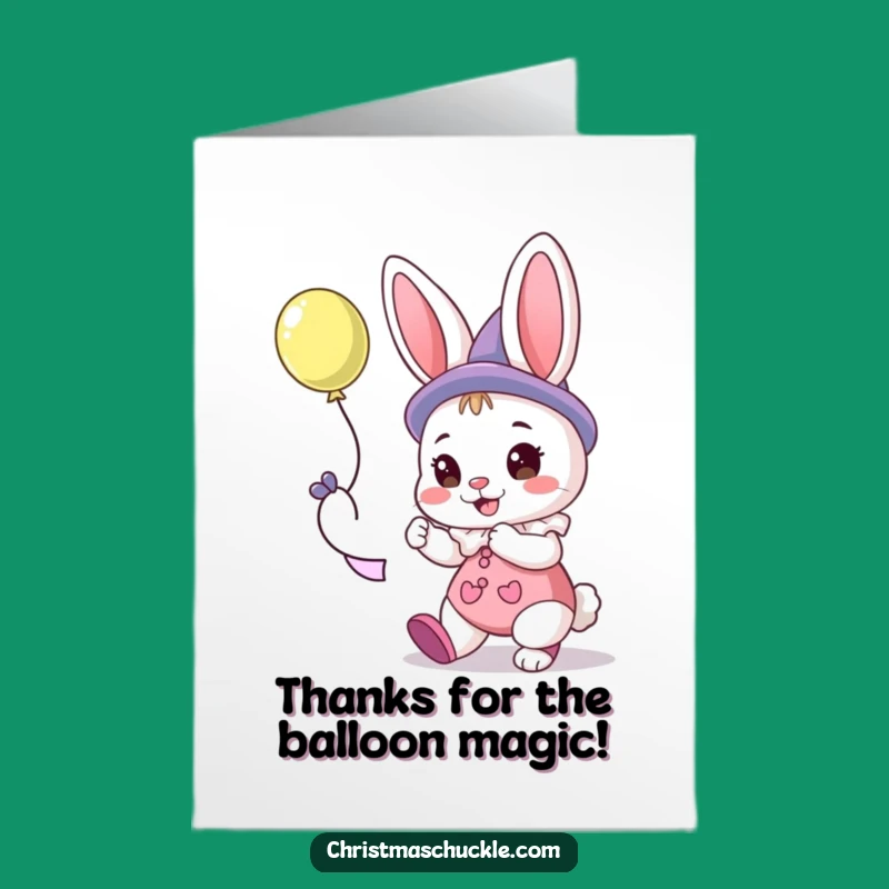 Free Printable Bunny Clown Thank You Card: Funny Downloadable Gift of Gratitude
