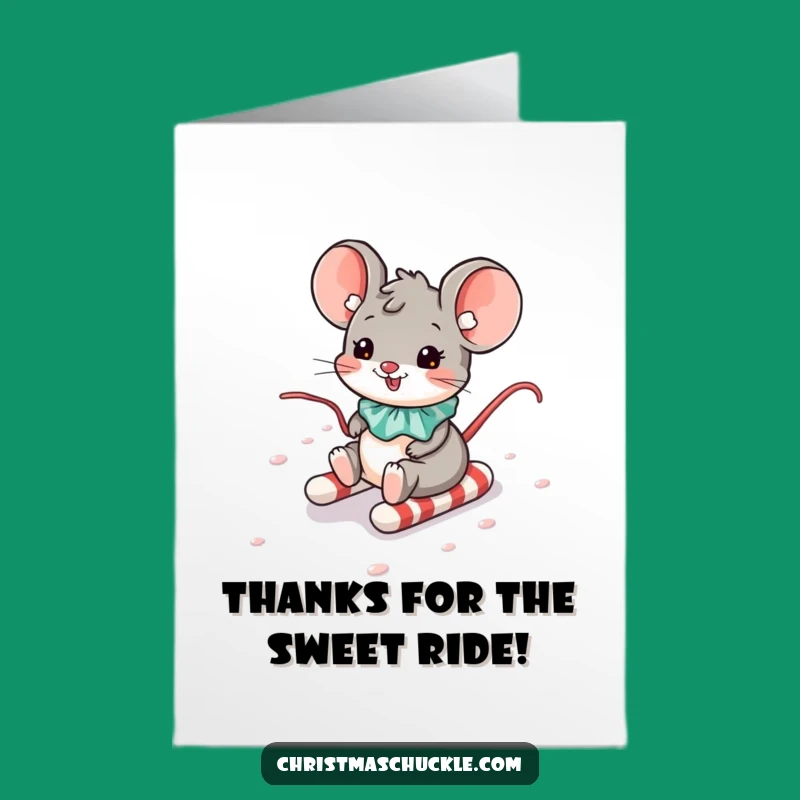 Free Printable Mouse Clown Thank You Card: Funny Sliding Gift of Gratitude