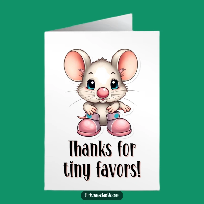 Free Printable Thank You Card: Clown Mouse Big Shoes Downloadable Gift