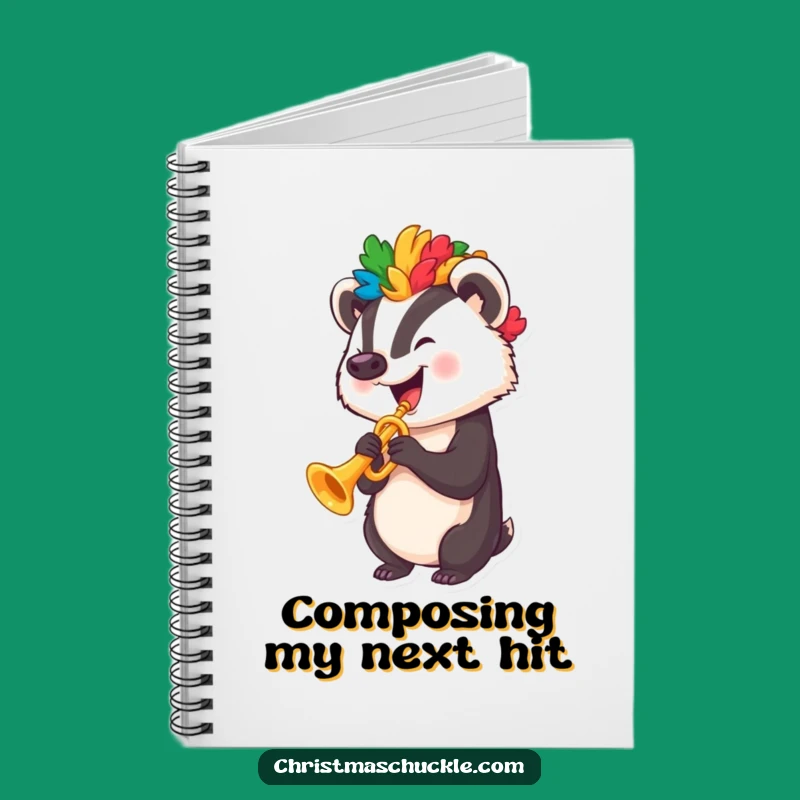 Funny Clown Badger Trumpet Notebook - Hilarious Journal for Ideas