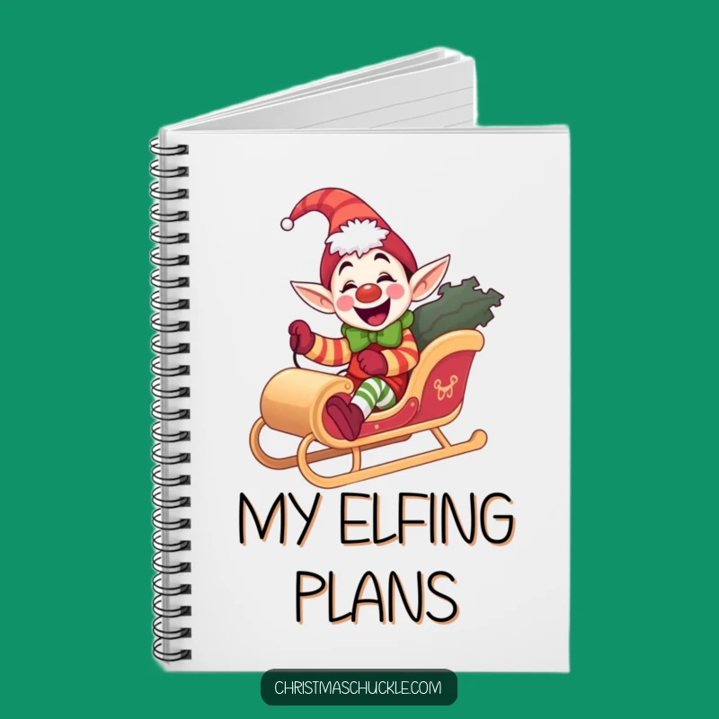 Funny Elf Clown Notebook, Joyful Sleigh Ride Journal, Perfect Gift