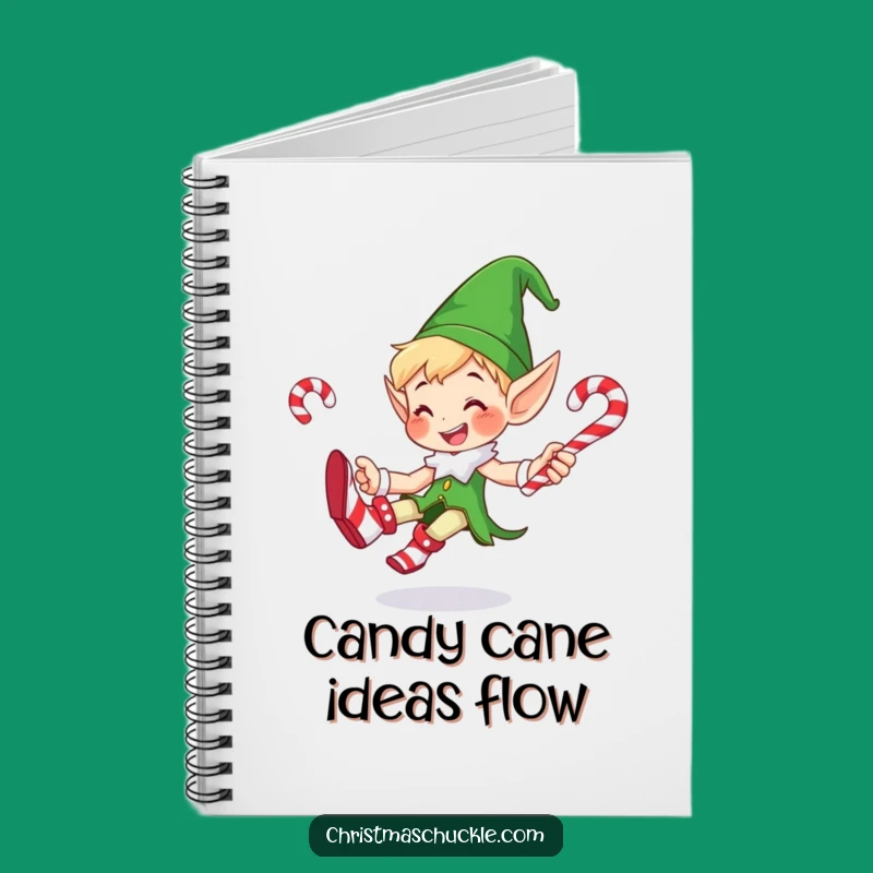 Funny Elf Juggling Candy Canes Notebook: Hilarious Diary or Sketchbook for Creative Minds!