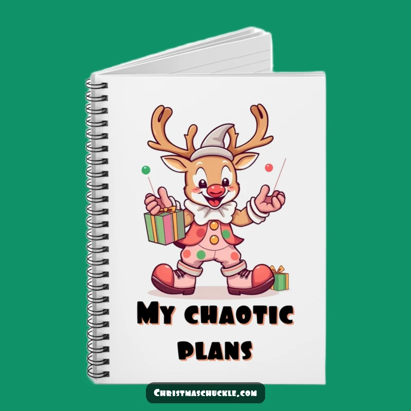 Funny Kawaii Reindeer Clown Notebook: Hilarious Journal for Holiday Ideas