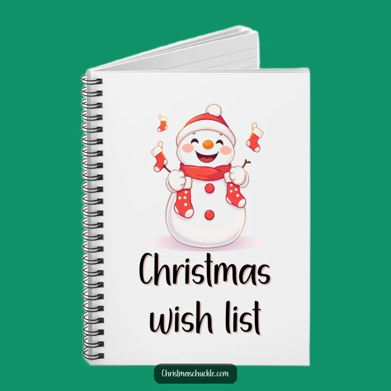 Funny Kawaii Snowman Notebook - Jot Down Holiday Wishes with Festive Flair