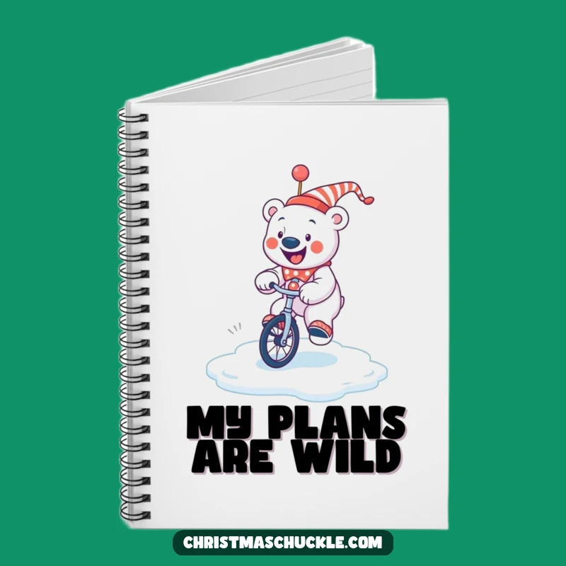 Funny Polar Bear Clown Notebook: Unicycle Ice Wobble Notes, Hilarious Gift for Writers