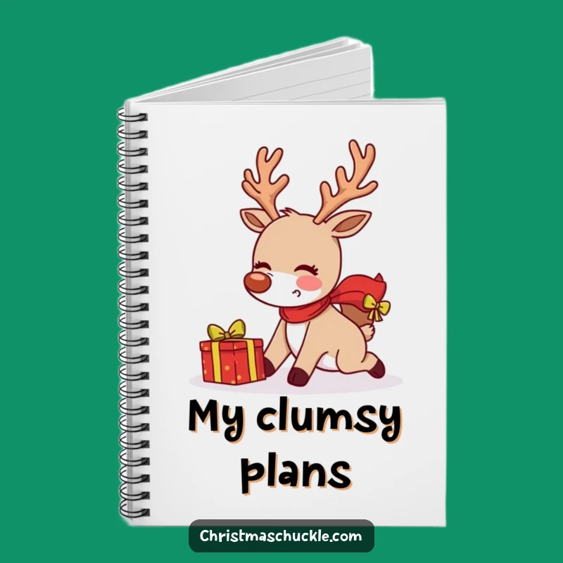 Funny Tripping Reindeer Notebook: Jot Down Notes with Holiday Humor
