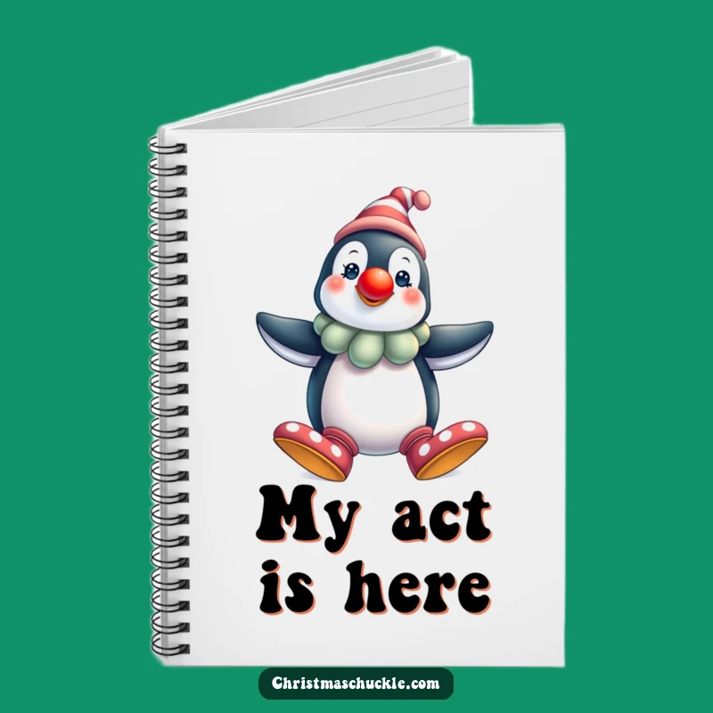 Funny Penguin Clown Notebook, Festive Journal, Perfect Hobby Gift