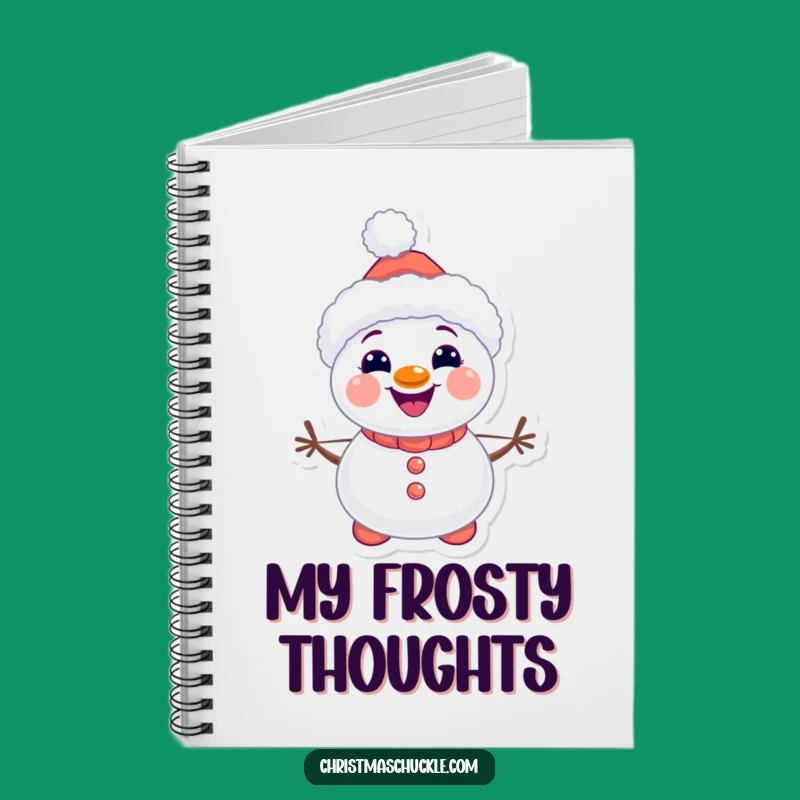 Funny Snowman Clown Notebook, Kawaii Winter Journal, Perfect Gift