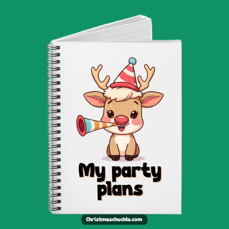 Funny Reindeer Party Notebook: Festive Clown Wig Character for Humorous Notes