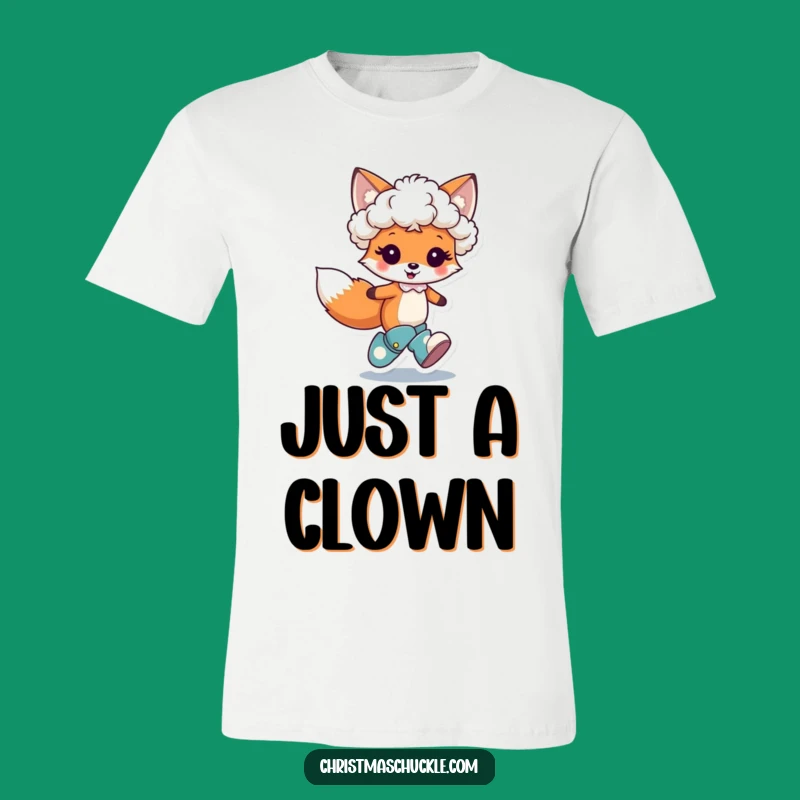 Funny Fox Clown Tee - Cute and Hilarious Hopping Character Shirt