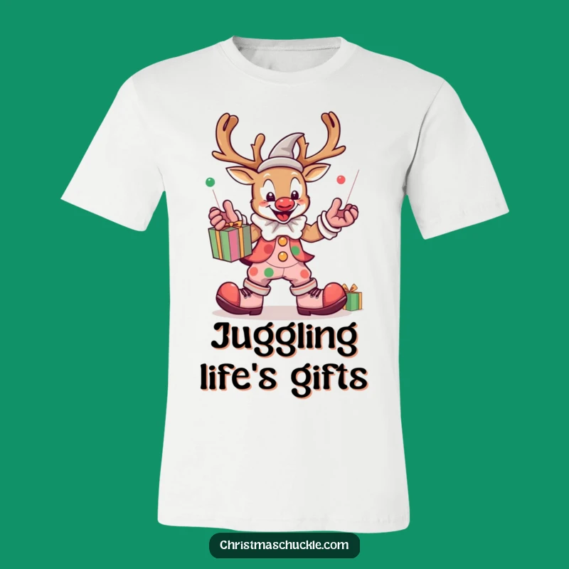 Funny Kawaii Reindeer Clown T-Shirt: Hilarious Holiday Fun for Festive People