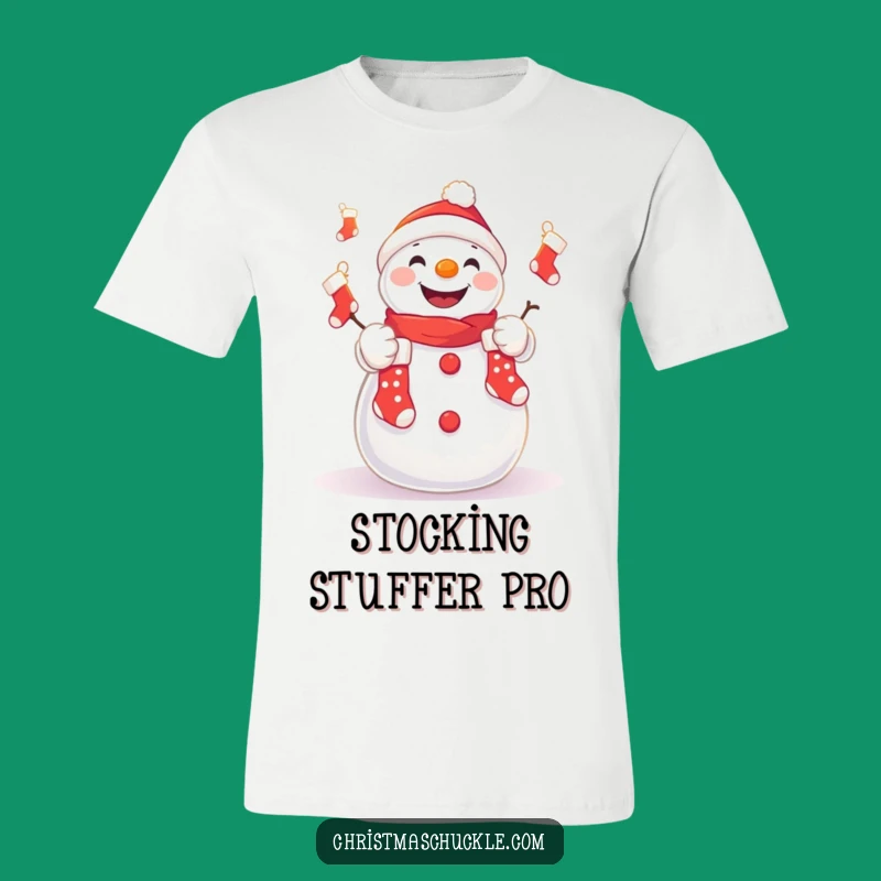Funny Kawaii Snowman T-Shirt - Festive Holiday Tee for Christmas Fun
